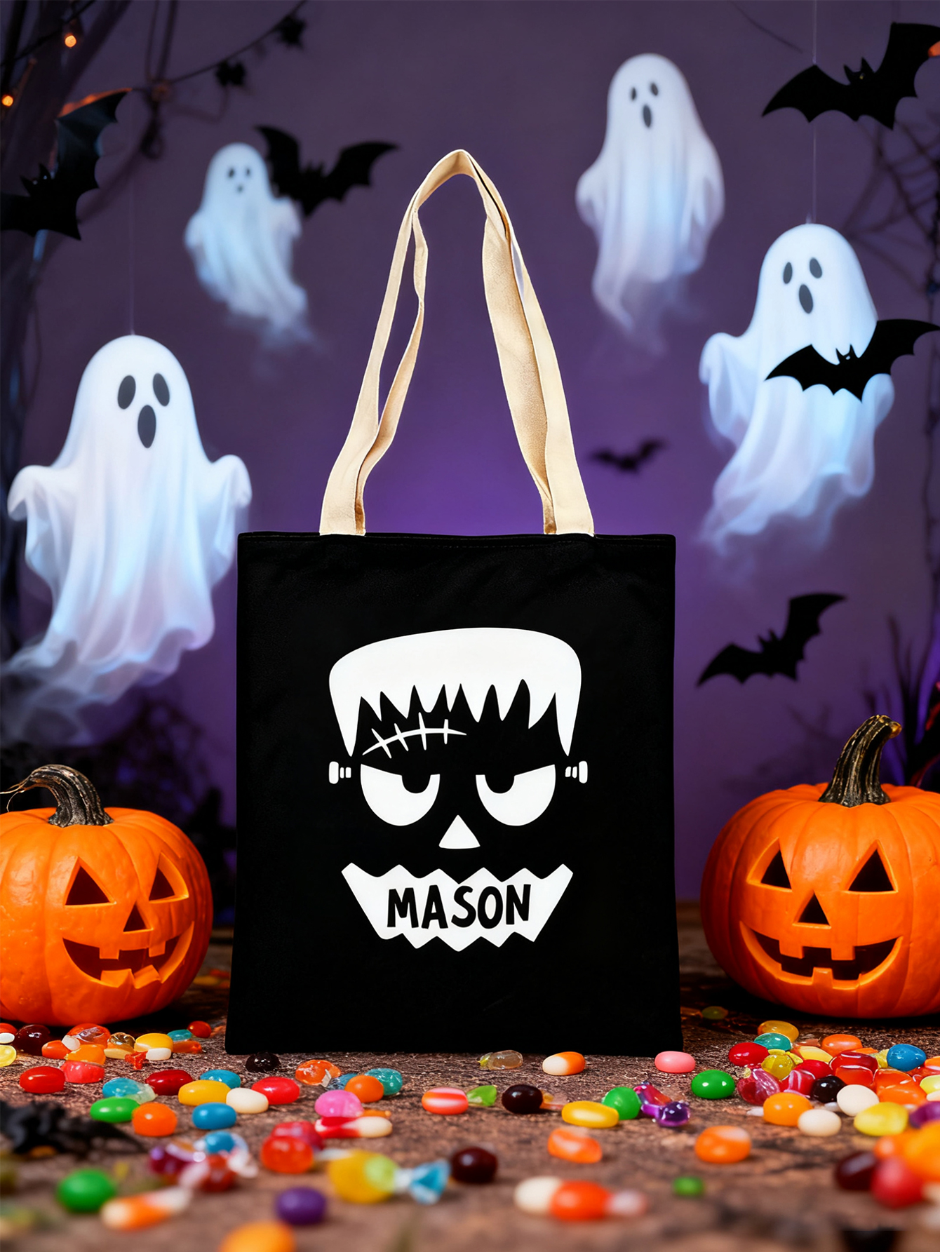Custom Frankenstein Halloween Candy Bag